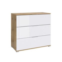 BRW ZELE - Komód (wotan tölgy/fényes fehér) KOM3S