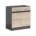 JUNONA LINE - DK2D/80/82 - Mosogatószekrény elem (Sonoma tölgy/wenge)