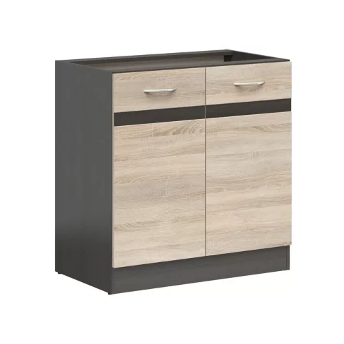 JUNONA LINE - DK2D/80/82 - Mosogatószekrény elem (Sonoma tölgy/wenge)