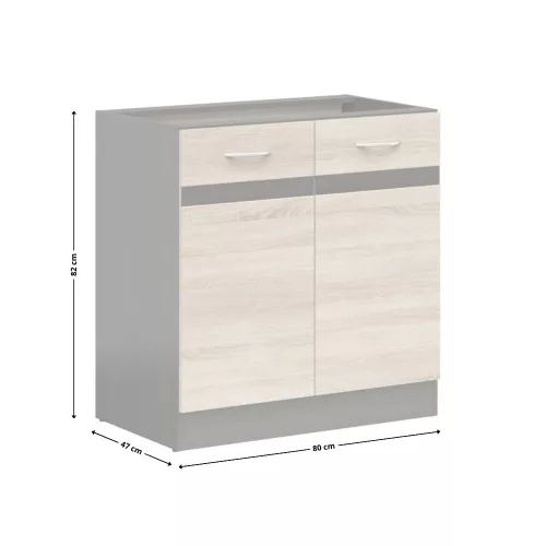 JUNONA LINE - DK2D/80/82 - Mosogatószekrény elem (Sonoma tölgy/wenge)