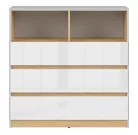 BRW Nandu 3 fiókos komód fényes fehér lengyel tölgy