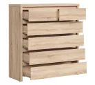 BRW KASPIAN 6 fiókos komód sonoma tölgy