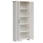 BRW LOKSA 2 ajtós ruhásszekrény (85 cm) fehér andersen fenyő / grandson tölgy