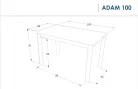 ADAM - Asztal (100x60 cm) - fekete/Artisan tölgy