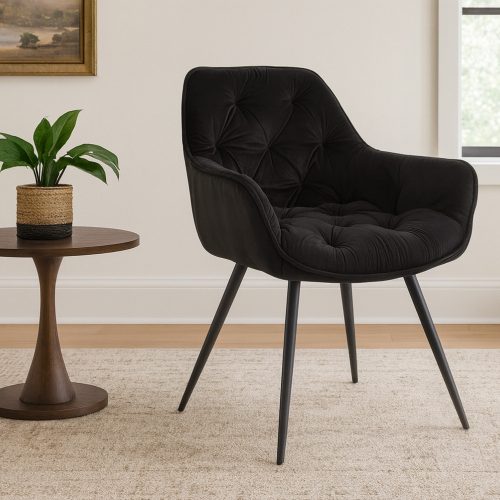 CHERRY Velvet - Étkezőszék (Fekete)