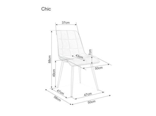 CHIC Velvet Szék (króm/Szürke)