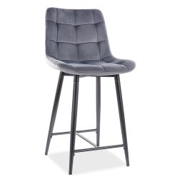 CHIC H-2 Velvet Bárszék (Szürke)