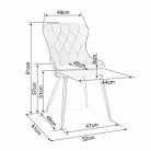 LOTUS Velvet - Étkezőszék (Szürke)