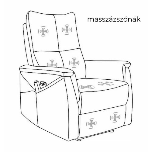 NEPTUN M - Relax fotel (masszásfunkció, fűthető) bézs