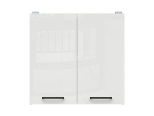 JUNONA LINE - G2D/60/57 - Felsőszekrény elem (fényes krétafehér/fehér)