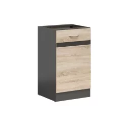   JUNONA LINE - D1D/50/82_L - Alsószekrény elem, balos (Sonoma tölgy/wenge)