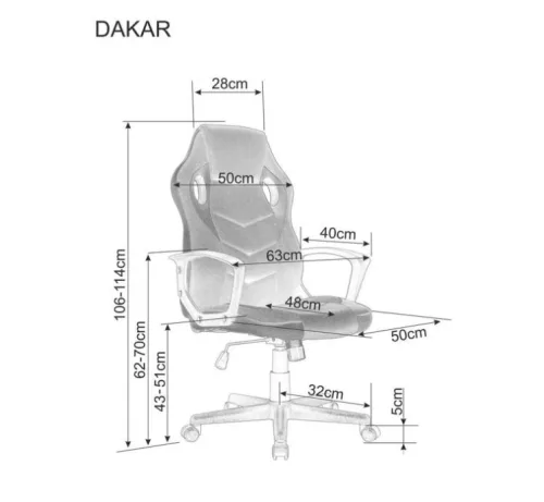 Dakar forgószék, fekete/piros