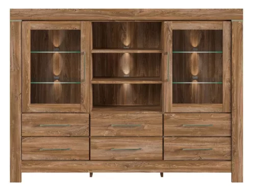 BREND álló vitrin 6 fiókkal - KOM2W6S - stirling tölgy