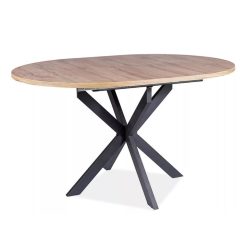   GASTON - Bővíthető étkezőasztal - (fekete/artisan tölgy)
