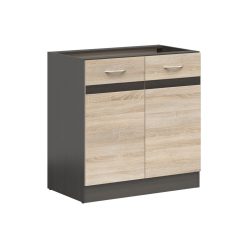   JUNONA LINE - D2D/80/82 - Alsószekrény elem (Sonoma tölgy/wenge)