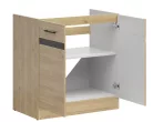 JUNONA LINE - DK2D/80/82 - Mosogatószekrény elem (bernstein tölgy/fekete tölgy)