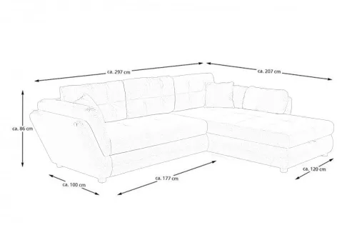 SENGEN - Sarokgarnitúra - Ezüstszürke