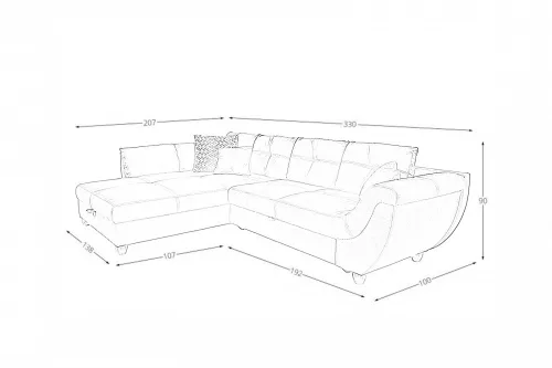 MARABELLA - Sarok-ülőgarnitúra (Sötétszürke)