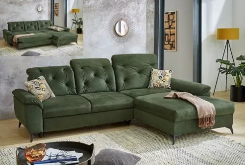 STUDIO kanapé - velúrhatású sötétzöld