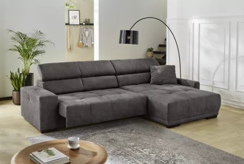 MILES relax kanapé - kord hatású sötétszürke