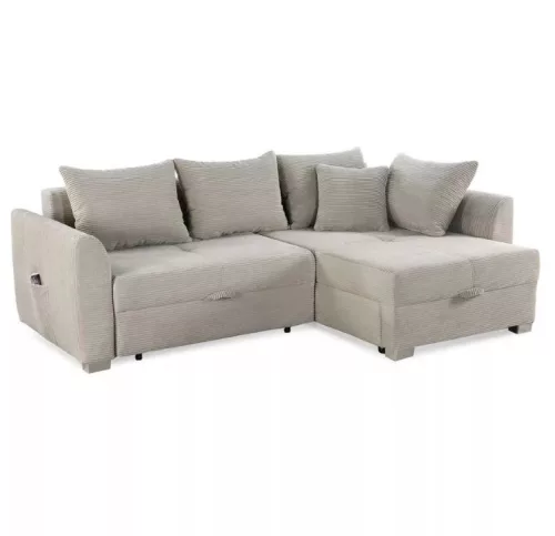 GROOMER - univerzális sarokkanapé - Kordhatású világos gríz