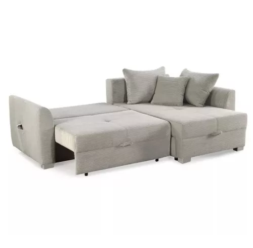 GROOMER - univerzális sarokkanapé - Kordhatású világos gríz