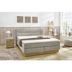   Nika boxspring ágy ( 180 x 200 cm) - zsenília hatású szürke / gerenda tölgy