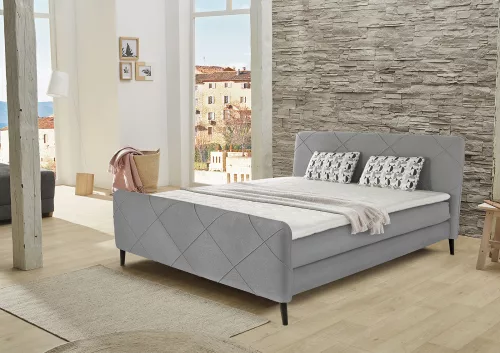 EMIA 180 - Boxspring ágy (világosszürke)