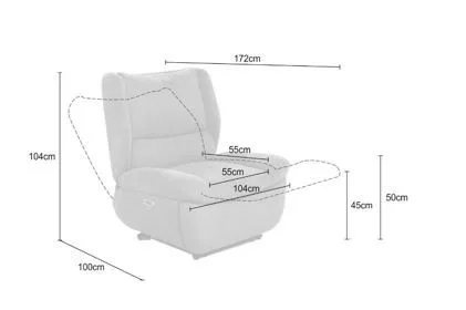 MAYTON elektromos relaxfotel - szürke zsenília
