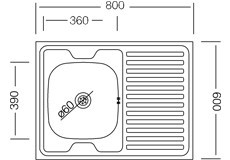 Livinox N-120BK 80x60 cm mosogatótálca