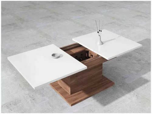 Coffee table dohányzó asztal - sötét tölgy/fehér