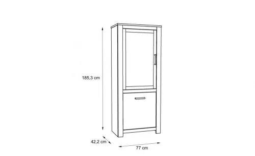 Havanna vitrin - antik tölgy