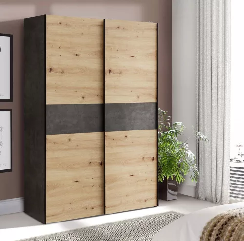 Khanea gardróbszekrény (artisan tölgy/beton)