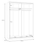 Schach&Matt gardrób (SHMS72413-M576) artisan tölgy/fehér - 150 cm