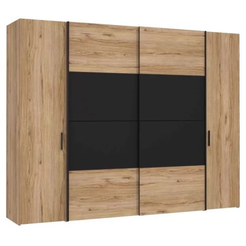 DALLAS gardróbszekrény (270 cm) - catania tölgy/fekete