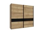 Baderna tolóajtós szekrény 220 cm (BDNS92511-M635) - mauvella tölgy/fekete