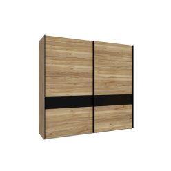   Baderna tolóajtós szekrény 220 cm (BDNS92511-M635) - mauvella tölgy/fekete