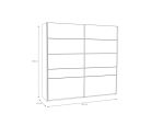 Baderna tolóajtós szekrény 220 cm (BDNS92511-M635) - mauvella tölgy/fekete