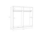 Baderna tolóajtós szekrény 220 cm (BDNS92511-M635) - mauvella tölgy/fekete