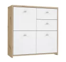 BEST CHEST három ajtós, két fiókos komód - artisan tölgy/fehér