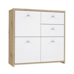   BEST CHEST három ajtós, két fiókos komód - artisan tölgy/fehér