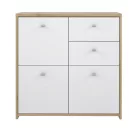 BEST CHEST három ajtós, két fiókos komód - artisan tölgy/fehér