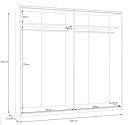 Schach&Matt gardrób (SHMS92411-M576)  artisan tölgy/fehér - 220 cm