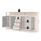 Luna XXL 4D4S komód (sonoma tölgy/fehér)
