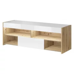 Gobi GB02 TV szekrény, artisan tölgy/fényes fehér