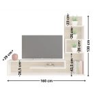 Basilisk - Tv-állvány polccal (sonoma tölgy/fehér)