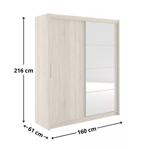 Dario 002 - Gardróbszekrény 160 cm (Sonoma tölgy)