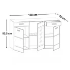 VUSHER 013 - Vitrines komód (Sonoma tölgy/fekete) 1W2D2S