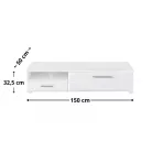 VUSHER 003 - Tv-szekrény, jobbos (fehér/fényes fehér) RTV1D1SP