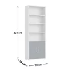 Karib 009 - Polcos szekrény (antracit/hamuszürke) REG2D/220